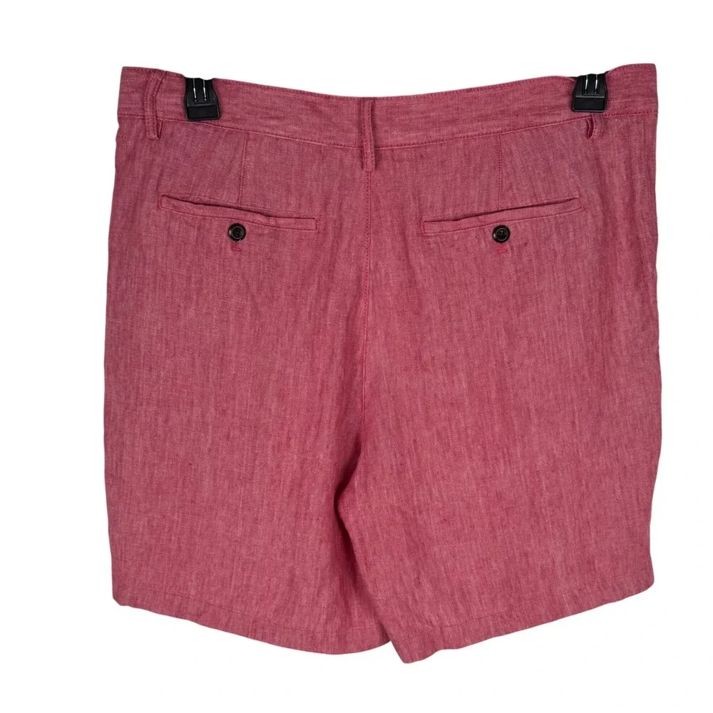Banana Republic Linen‎ Shorts Mens 34W Pleated Red Pink 7